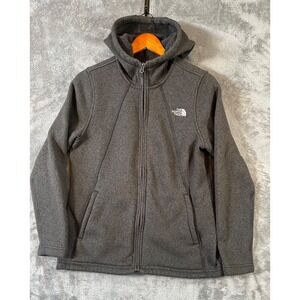 North Face Crescent Jacket Womens Large Charcoal Gray Fleece Full Zip Gorpcore